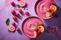 Pink Smoothie Bowls with Fresh Fruit, pink life