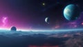 an image of planets in space environment