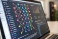 A close-up of neural network algorithm on screen Royalty Free Stock Photo