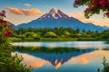 AI-generated image presents a picturesque scene set by the tranquil shores of a lake