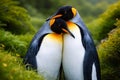 Majestic Emperor Penguin Couple Standing Close In A Symbolic Scene Of Loyalty And Bonding Royalty Free Stock Photo