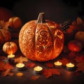 Beautifully carved pumpkin
