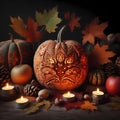 Beautifully carved pumpkin