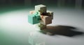 Interlocking puzzle cubes in soft lighting Royalty Free Stock Photo