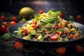 Quinoa and black bean salad healthy food background