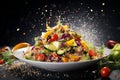 Quinoa salad with mixed vegetables healthy food background