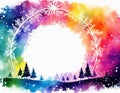 Rainbow Christmas card frame