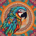 Rainbow Wings: The Colorful Parrot Mandala