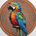 Rainbow Wings: The Colorful Parrot Mandala