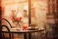 Romantic Cafe Table Valentine Day background