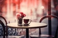 Romantic Cafe Table Valentine Day background