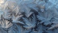 Frosty Windowpane with Intricate Ice Crystals and Winter Patterns ai generated Royalty Free Stock Photo
