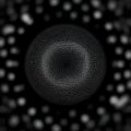 AI Generated: Black and White Sphere with Small Dots Creating 3D Effect Royalty Free Stock Photo