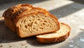 Rustic Artisan Bread Loaf Sliced With Golden Crust And Airy Texture Royalty Free Stock Photo