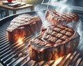 Barbeque Grilling Meat Backyard Outdoor Entertaining Dining Summer Cooking Steaks AI Generated