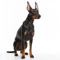 Doberman Pinscher on white background