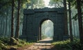 gate in the middle forest Royalty Free Stock Photo
