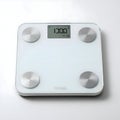 AI-Generated Image of White Digital Bathroom Scale Showing 1000 with Silver Feet Royalty Free Stock Photo