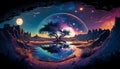 Galactic Oasis - A Surreal Universe, Made with Generative AI