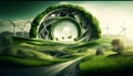 Harmony of Nature and Technology: A Vision of Green Energy on Earth, Made with Generative AI