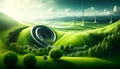 Harmony of Nature and Technology: A Vision of Green Energy on Earth, Made with Generative AI