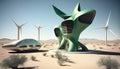 Emerald Oasis: A Vision of Sustainable Energy, Made with Generative AI