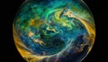Radiant Planet - A Surreal and Dreamlike AI Generated Artwork, Made with Generative AI