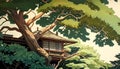 Tree-top Haven: A Serene Arborist\'s Refuge, Made with Generative AI