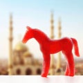 AI Generated Image of Sugar Candy Horse Figurine, Festive Prophet Muhammed Birthday Symbols