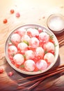 Tangyuan Sweet Rice Balls Chinese new year pattern