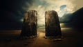 The Ten Commandments: Tablets of the Law, Tablets of Stone, Stone Tablets. Book of Exodus. Royalty Free Stock Photo