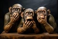 AI-Generated Image: Three Playful Monkeys