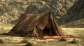 Desert Nomad\'s Abode: 17th Century Bedouin Tent Under Starlit Sky Royalty Free Stock Photo