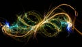 Colorful twirl of sparks Royalty Free Stock Photo