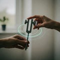 Hands Holding Tuning Fork for Sound Therapy Royalty Free Stock Photo