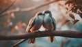 Love birds kissing Royalty Free Stock Photo