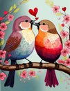 Love birds kissing Royalty Free Stock Photo