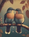 Love birds kissing Royalty Free Stock Photo