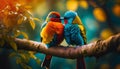 Love birds kissing Royalty Free Stock Photo