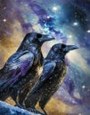 Huginn and Muninn Royalty Free Stock Photo