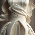 White wedding dress close up view partial body snapshot