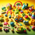 Ai generated image of a Various kid toddler toys colorful toy