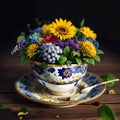 AI generated image of a vase of flowers