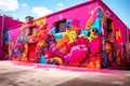 Vibrant Pink Street Art and Graffiti, pink life