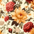 Vintage Floral Prints background, design seamless pattern