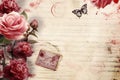 Vintage Love Letters Valentine Day background Royalty Free Stock Photo