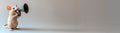 AI-Generated image of A white mouse with a microphone in its mouth Royalty Free Stock Photo
