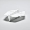 AI-Generated Image: White Paper Airplane on a Light Gray Surface Royalty Free Stock Photo