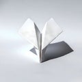 AI-Generated Image: White Paper Airplane on a White Surface Royalty Free Stock Photo