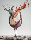 Color splash in wine glass Royalty Free Stock Photo